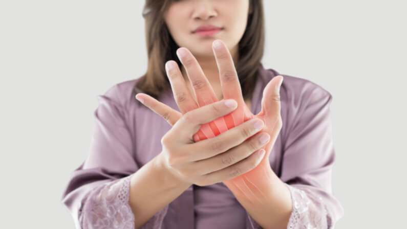 Woman with arthritis problem in her hands